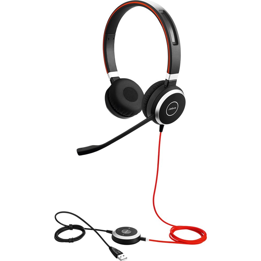 Jabra Evolve 40 UC Stereo Wired Headset with Noise-Canceling Mic | Professional Office Headphones for Calls & Music | Certified Renewed (US Retail Packaging) - Perfect for Remote Work, Video Conferencing & Gaming
