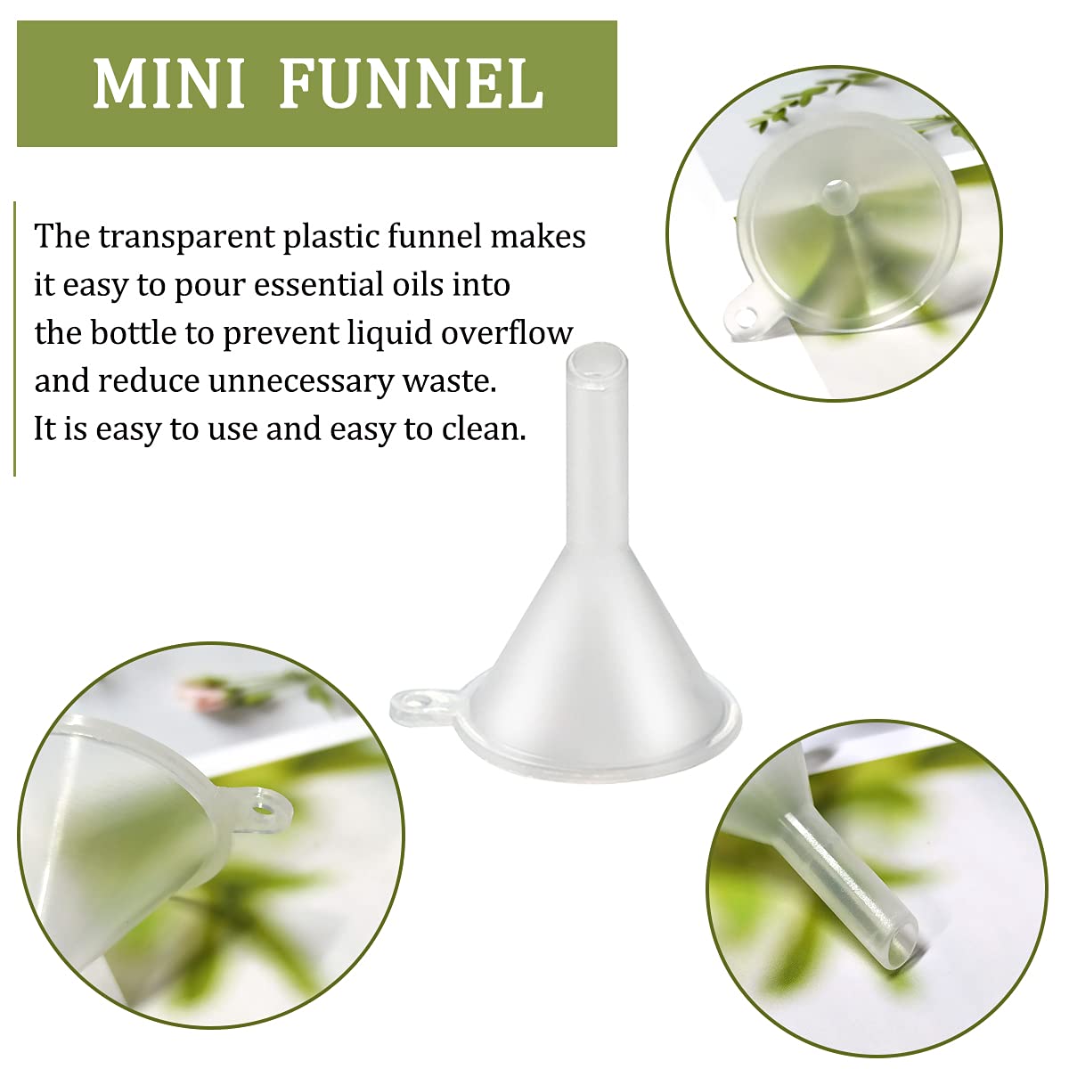 30 Pcs Small Mini Clear Plastic Funnels - Perfect for Lab Bottles, Essential Oils, Perfumes, Spices, Sand Art & Powder - Ideal for DIY Crafts, Science Experiments & Kitchen Use