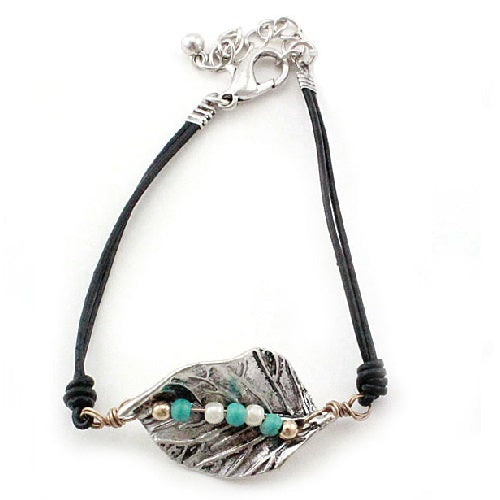 Elegant Silver Leaf Link Bracelet for Women - Trendy Fashion Jewelry Gift for Everyday Wear & Special Occasions