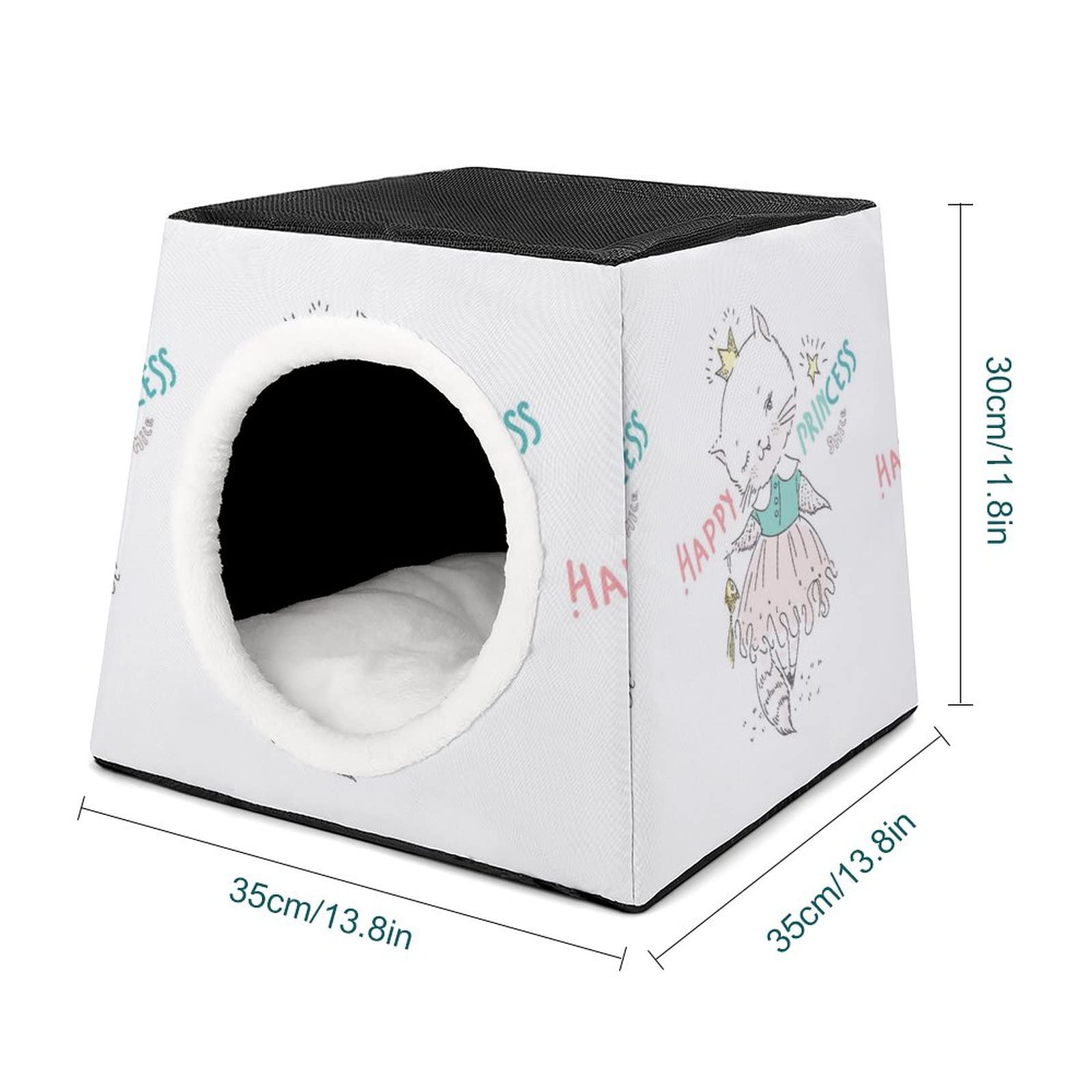 3-in-1 Foldable Cat House with Removable Cushion - Convertible Cat Bed, Sofa & Scratching Toy for Indoor Cats - Cozy Shelter for Happy Princess Cats - Perfect for Living Rooms, Bedrooms & Pet Spaces