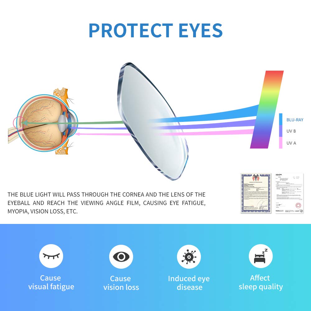 K KENZHOU Blue Light Blocking Glasses for Computer - Anti Eyestrain Unisex Reading Glasses for Women & Men (C1) - Perfect for Office Work, Gaming & Screen Time Protection