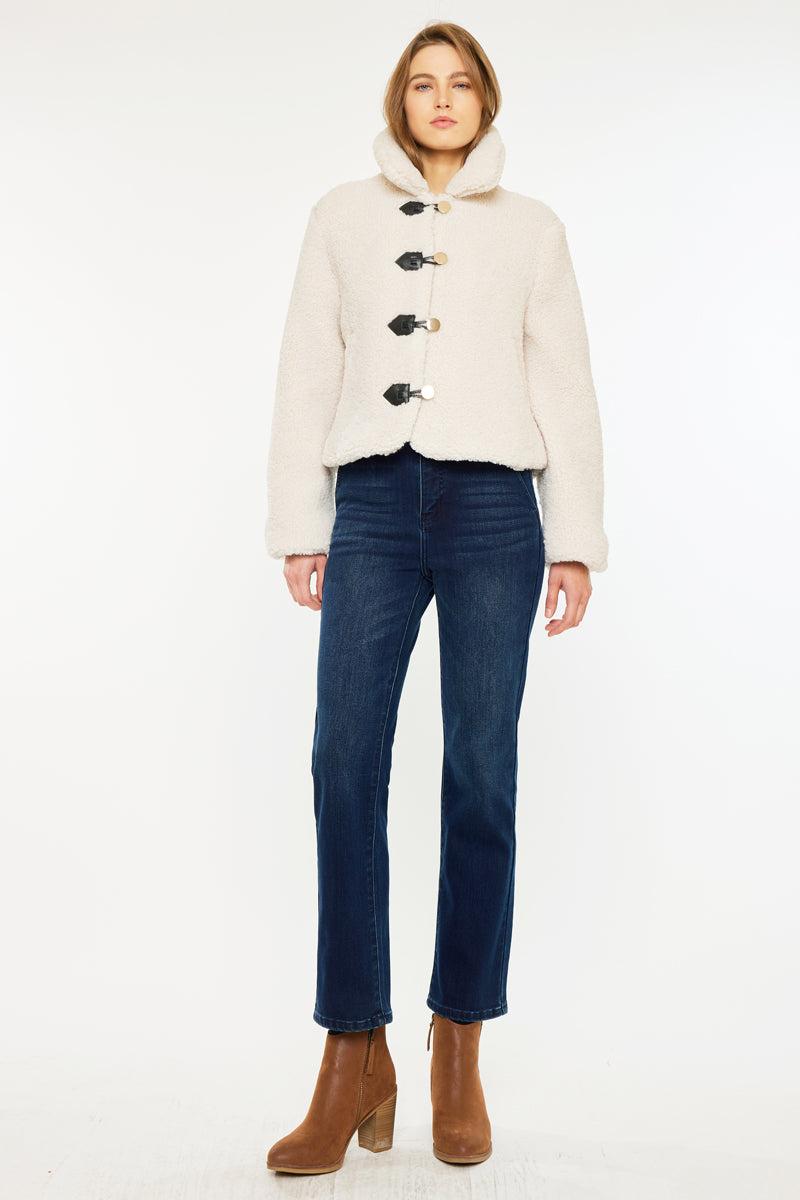 Felicity High Rise Slim Straight Leg Jeans for Women - Stretchy Comfort Fit Denim Pants for Casual Wear & Everyday Outfits