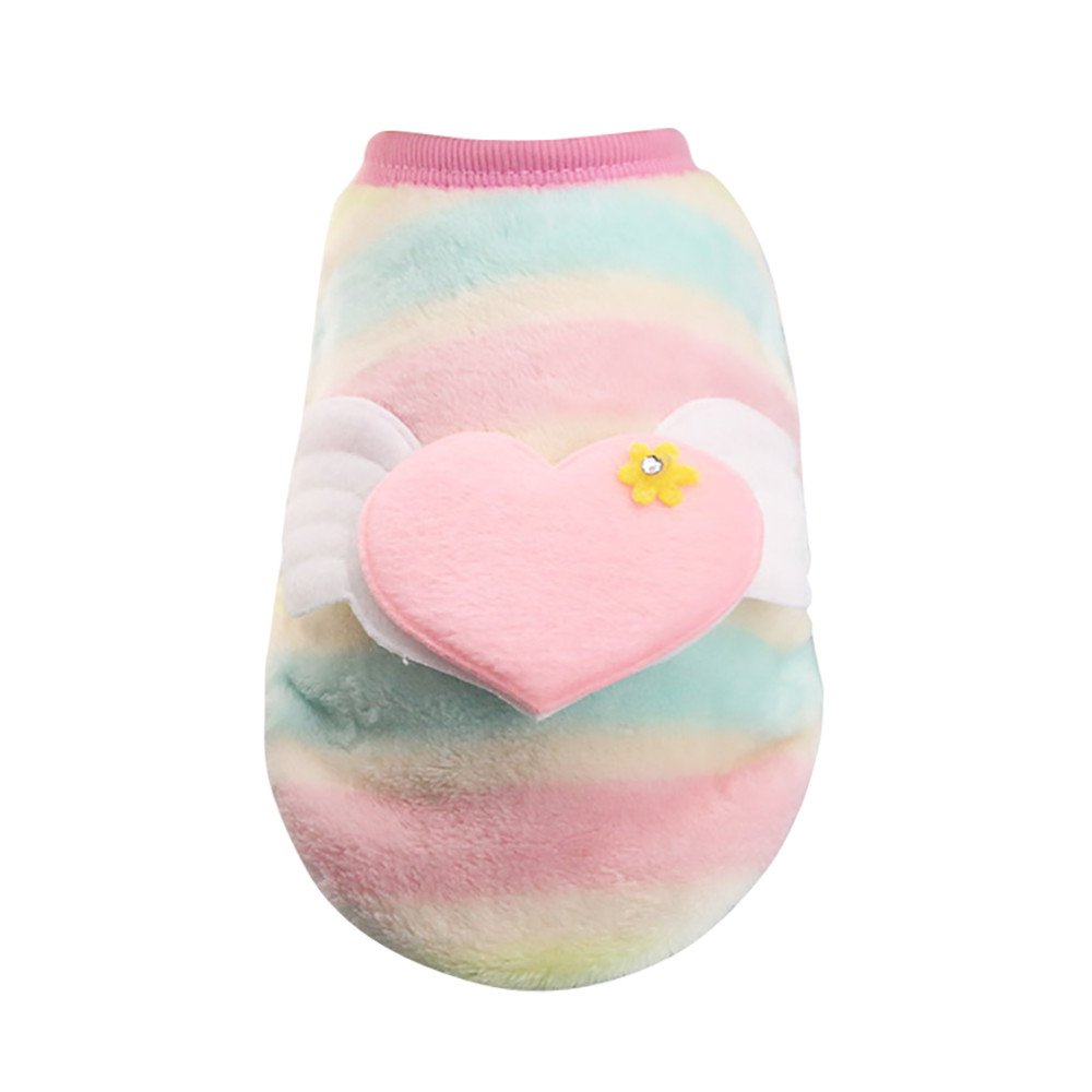 Cute Pink Printed Dog Sweater - Soft & Breathable Pet Vest for Small Dogs & Puppies - Perfect for Winter Walks & Indoor Comfort