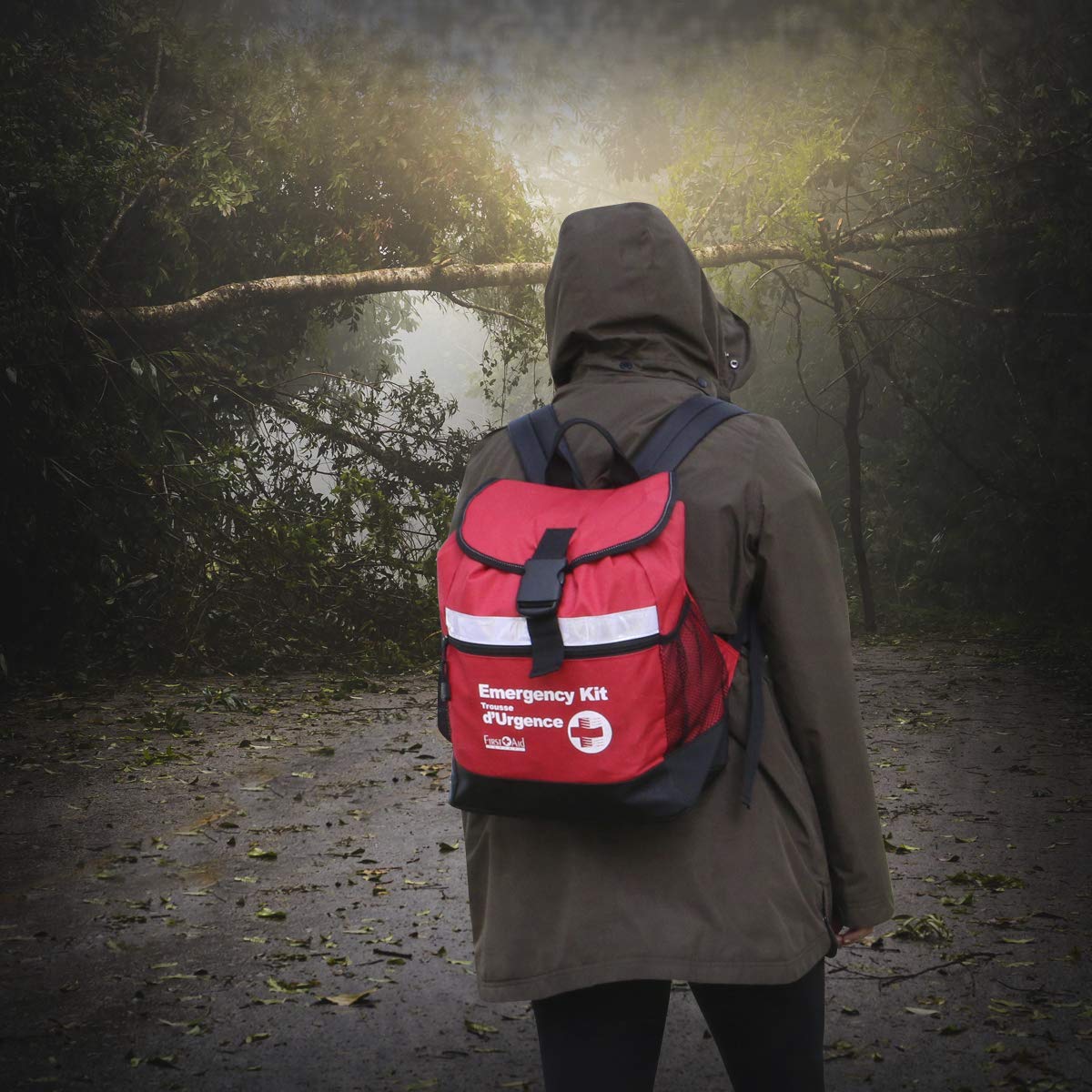 First Aid Central Emergency Survival Kit - 72-Hour Disaster Preparedness Backpack with Medical Supplies, Emergency Gear & Survival Tools for Camping, Hiking, Home & Car Safety