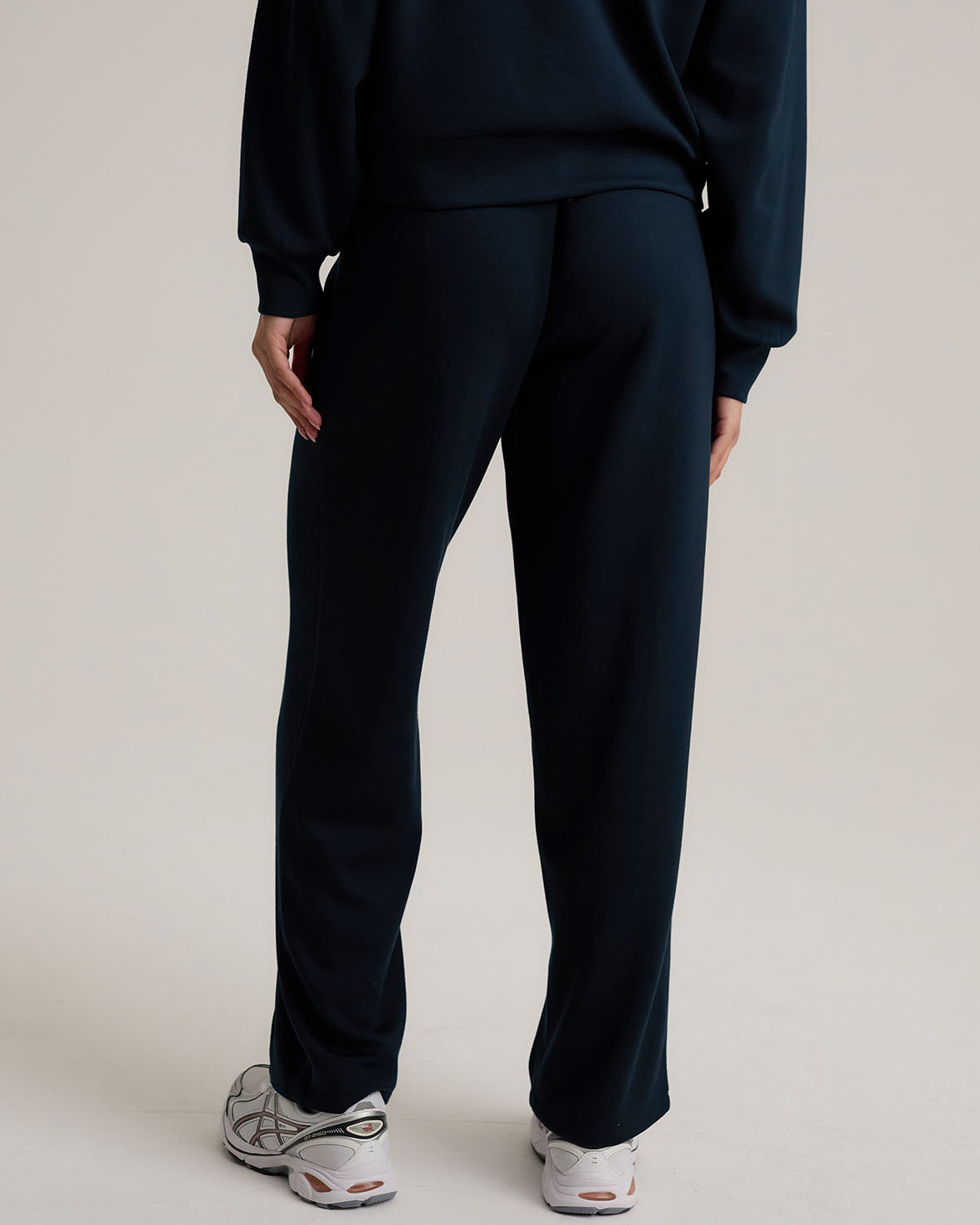 LuxeComfort Scuba Jogger Pants for Women - High Waisted Soft Stretch Lounge Pants, Navy Blue - Perfect for Yoga, Running, Travel & Casual Wear