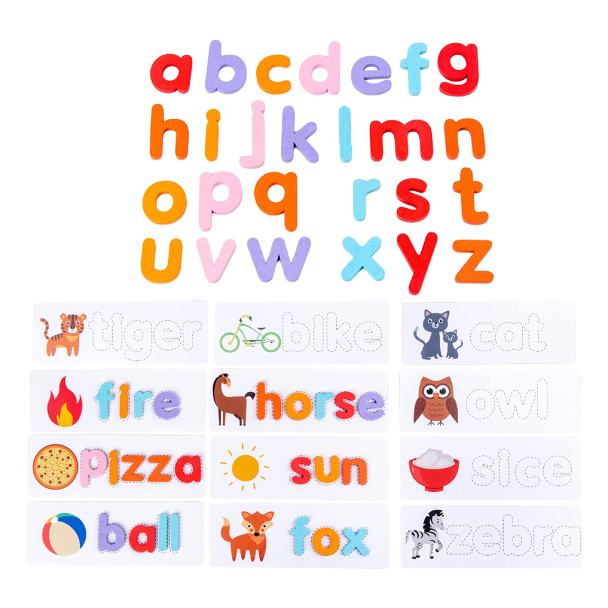 ibasenice Wooden Alphabet Blocks Set - 26-Piece ABC Learning Toy for Toddlers & Kids, Montessori Wooden Building Blocks for Early Childhood Education - Perfect for Preschool Learning, Birthday Gifts & Playroom Decor