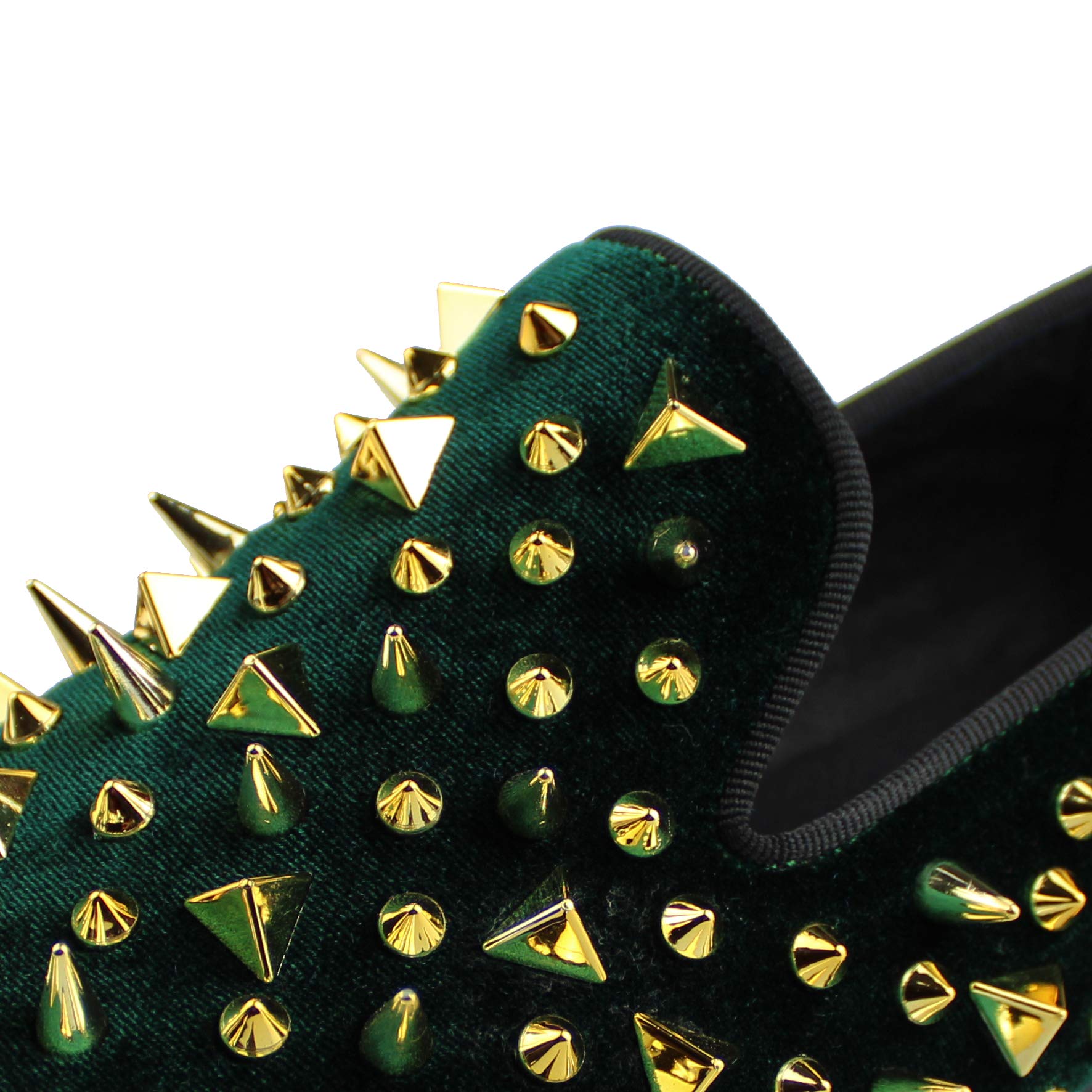 Men's Velvet Loafers with Spikes - Elegant Wedding & Formal Event Dress Shoes for Grooms, Prom, and Special Occasions