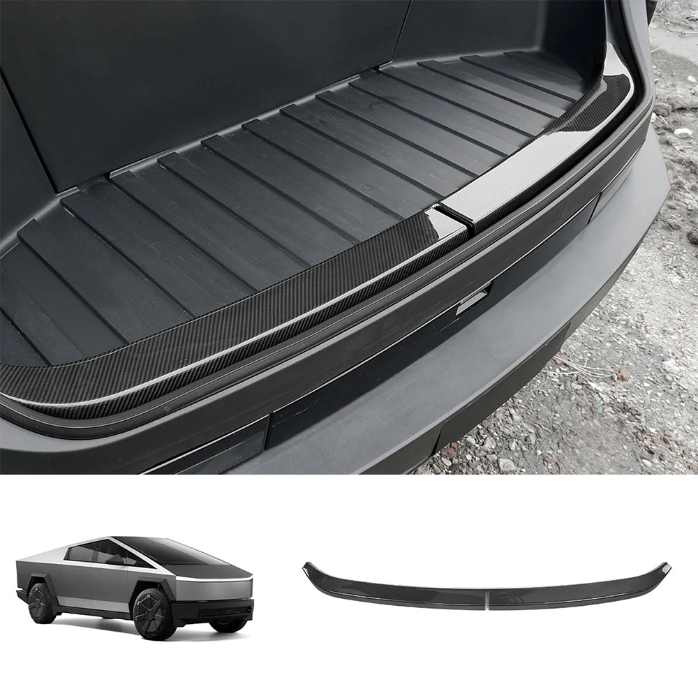 Premium Real Carbon Fiber Frunk Sill Overlay for Tesla Cybertruck - High Gloss or Matte Finish | Durable Protection & Stylish Upgrade for Your EV Truck