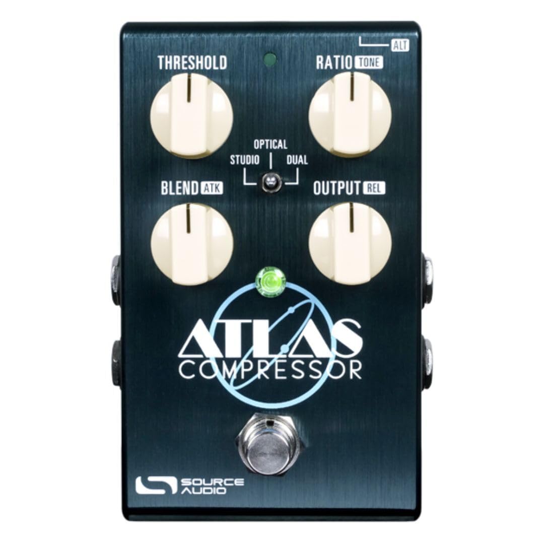 Source Audio Atlas Compressor Pedal - Professional Guitar Effects Pedal for Studio & Live Performance | Noise Reduction & Sustain Enhancement | Perfect for Electric Guitar & Bass Players