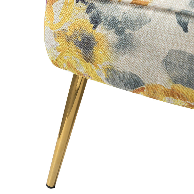 Luxury Coraline Velvet Barrel Chair with Tufted Back & Sturdy Metal Legs - Elegant Accent Chair for Living Room, Bedroom or Office Decor