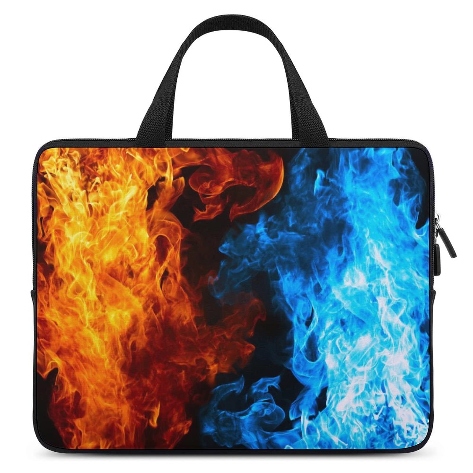 Waterproof Red and Blue Flaming Laptop Bag - Slim Business Casual Computer Briefcase for Work, Travel & School | Durable & Stylish Laptop Case