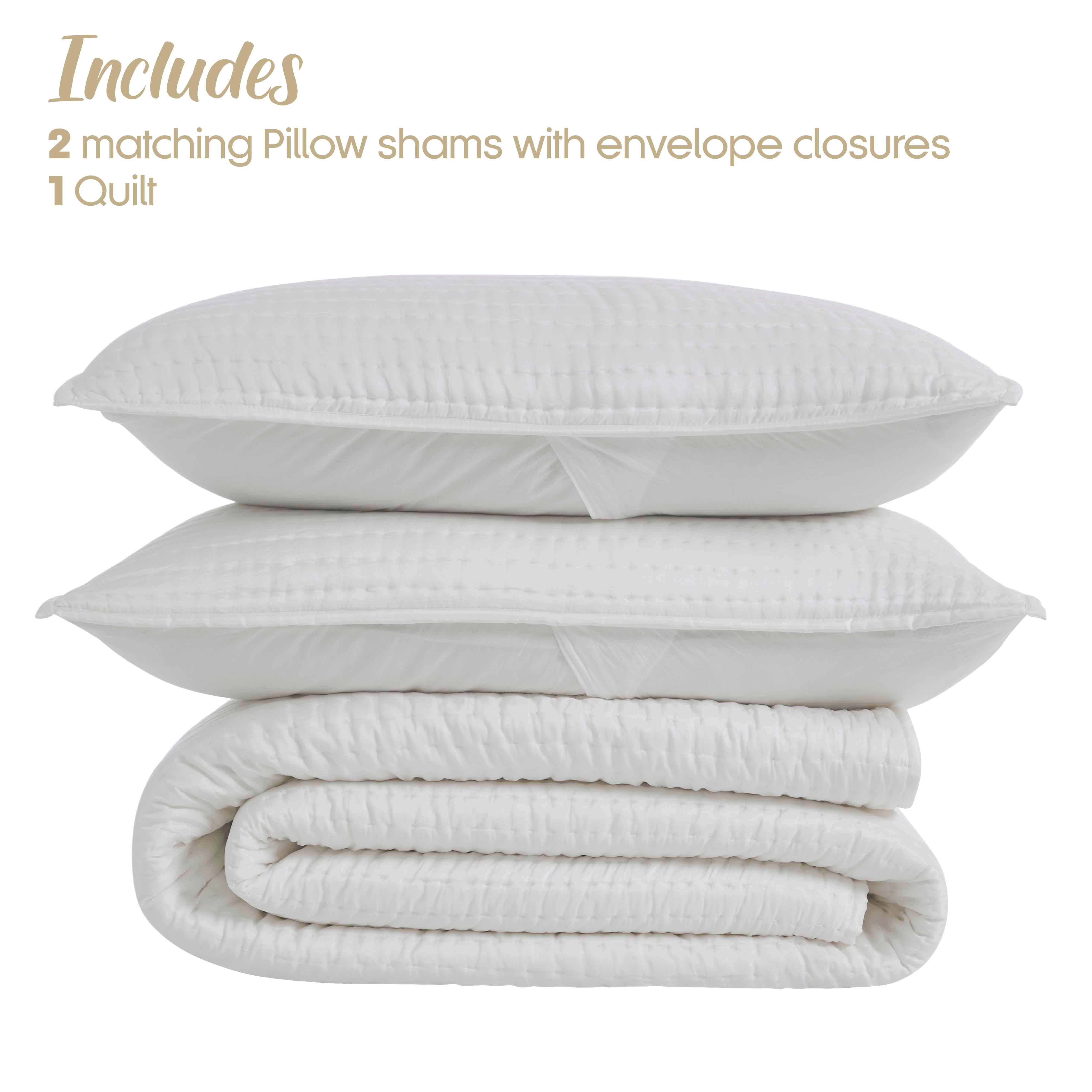 Bella 100% Pure Silk Pick Stitch Medium Weight Quilt & Sham Set - Queen Size Luxury Bedding for Elegant Bedroom Decor & Cozy Sleep