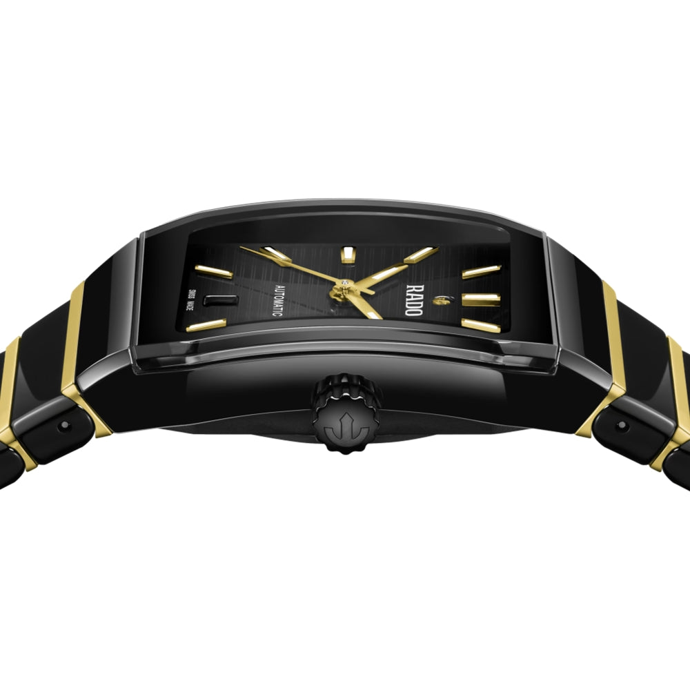 Anatom Automatic Ceramic & Gold PVD Coated Stainless Steel Watch - 32.5mm Black Dial with Bracelet | Luxury Dress Watch for Men, Business & Formal Occasions