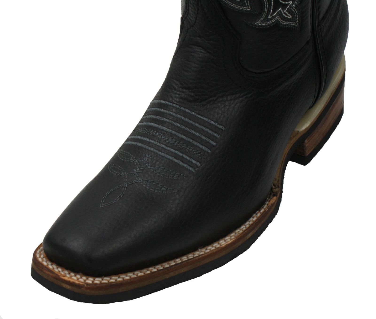 Authentic Men's Cowhide Leather Cowboy Boots - Square Toe Rodeo Western Boots with Free Belt | Durable & Comfortable for Country Dancing, Rodeo Events & Casual Wear