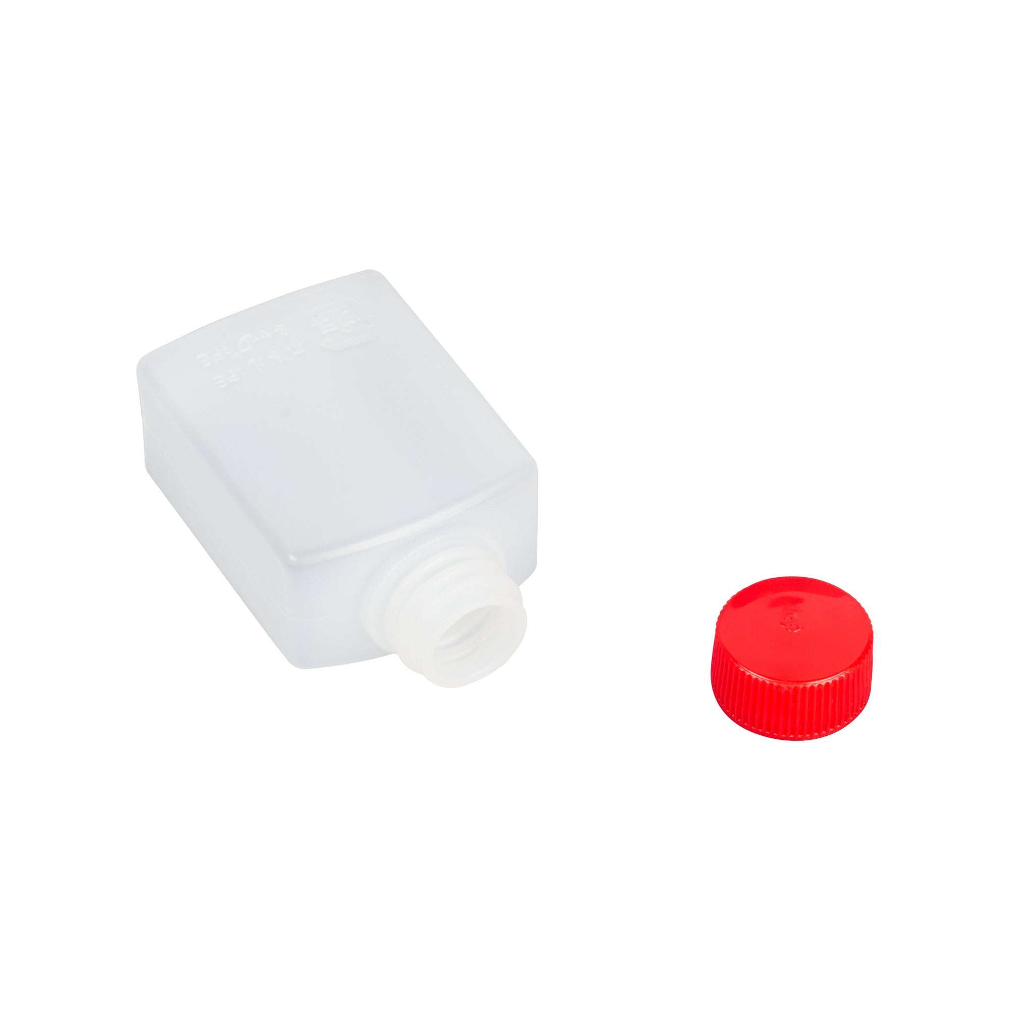 Bento Tek 1 oz Clear Plastic Soy Sauce Bottles with Red Caps - Pack of 100 (1.5