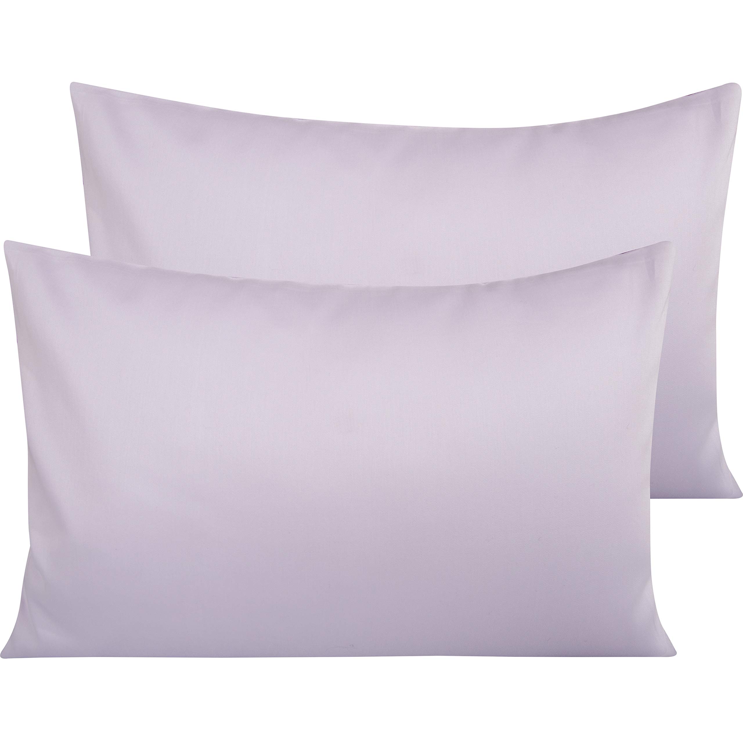Premium Egyptian Cotton Queen Pillowcases Set of 2 - 500 Thread Count Soft & Breathable Envelope Closure Pillow Covers (20x30 Inches, Light Purple) - Luxury Bedding for Hotels, Guest Rooms & Master Bedrooms