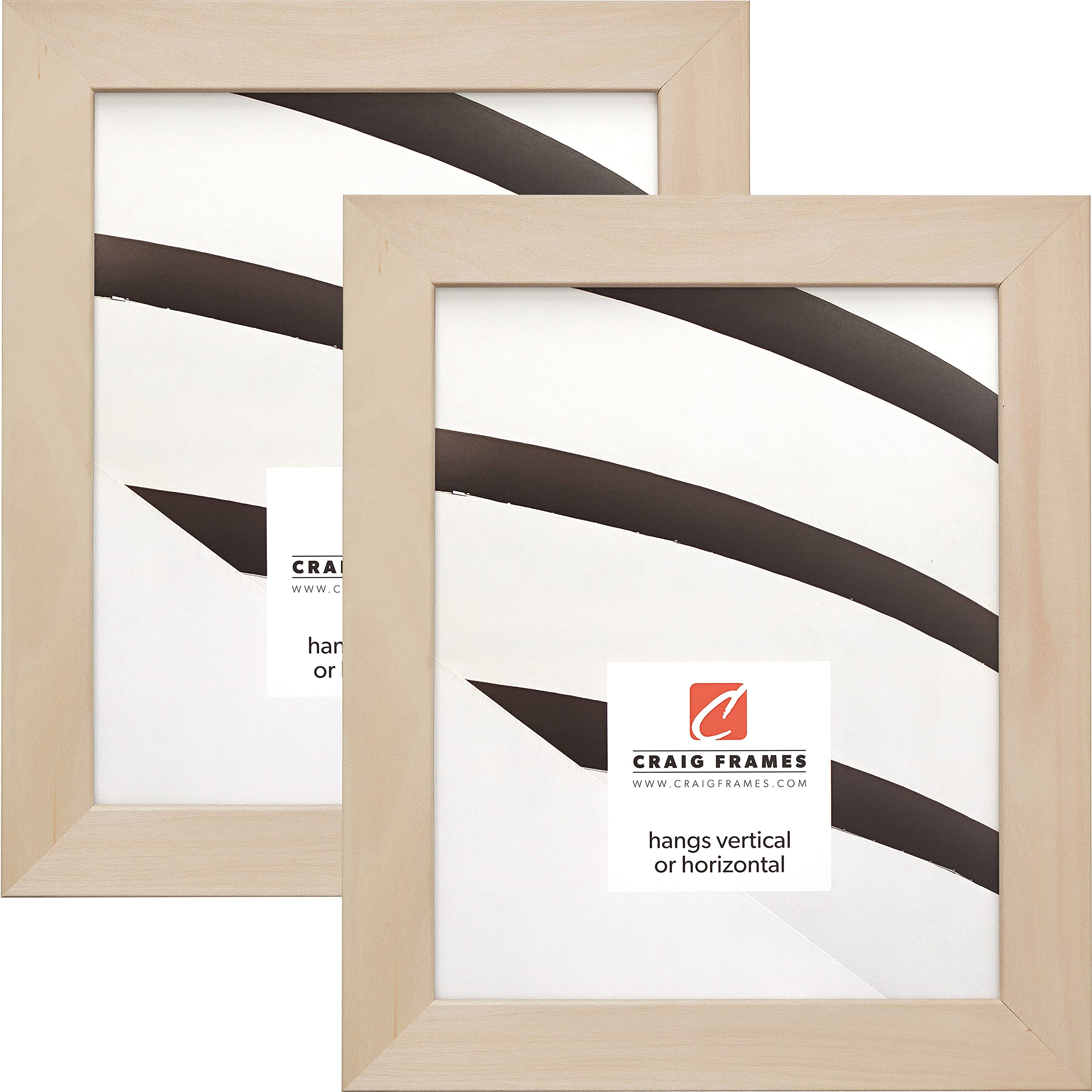 Craig Frames DIY Unfinished Wood Picture Frame - 12x16 Inch Natural Wood Photo Frames (Set of 2) for Wall Art, Home Decor & Gift Giving