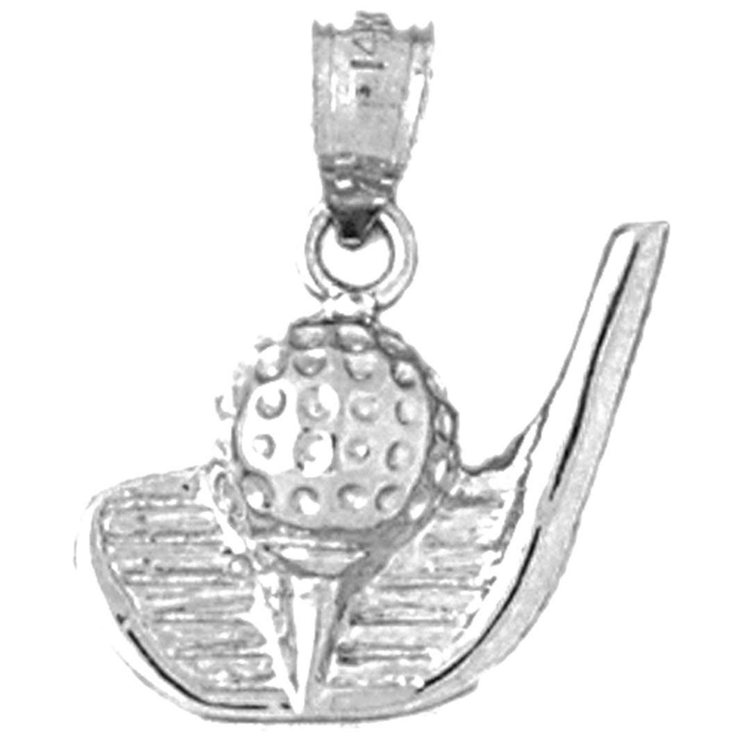 Sterling Silver 925 Golf Ball & Putter Pendant Necklace - 21mm Golf Jewelry for Men & Women | Perfect Golf Gift for Players, Coaches & Enthusiasts