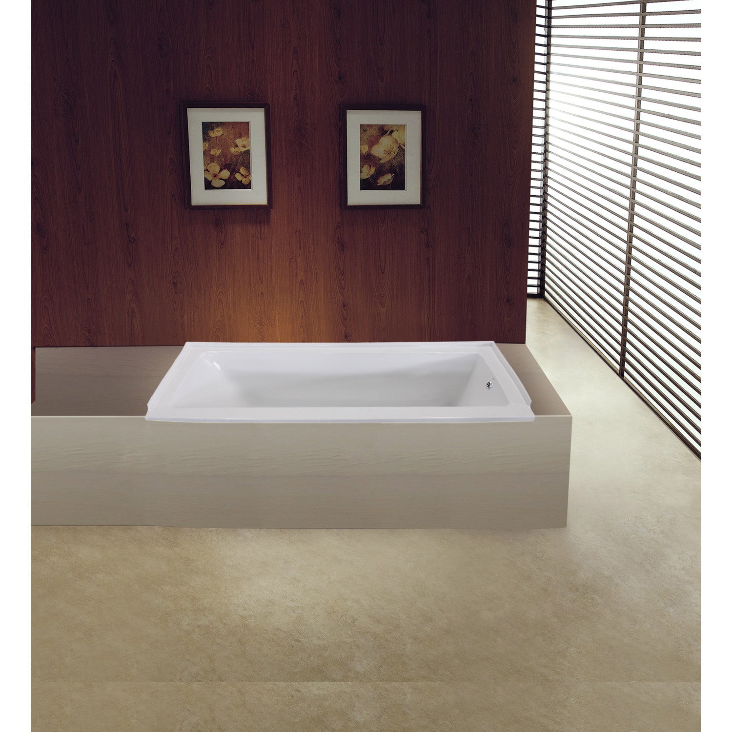 Aqua Eden 60-Inch Acrylic Rectangular Drop-In Bathtub with Right Hand Drain - Glossy White Freestanding Soaking Tub for Modern Bathroom Renovation & Spa Relaxation