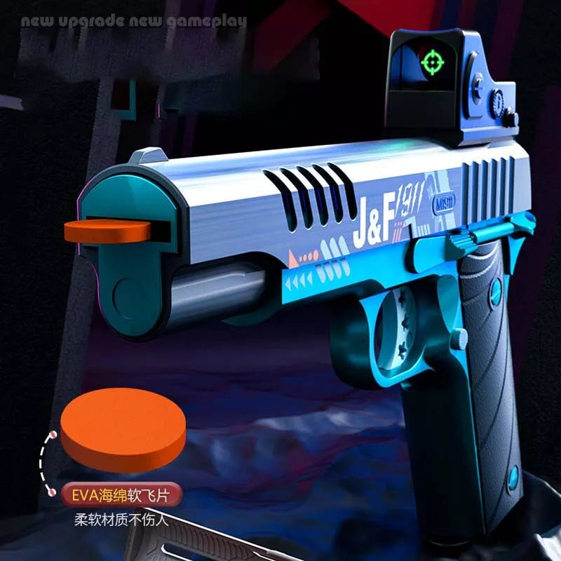 JF M1911 Electric Blowback Foam Dart Blaster Gun - Realistic Airsoft Pistol for Target Shooting & Outdoor Games - Perfect for Backyard Battles, Nerf Wars & Tactical Training