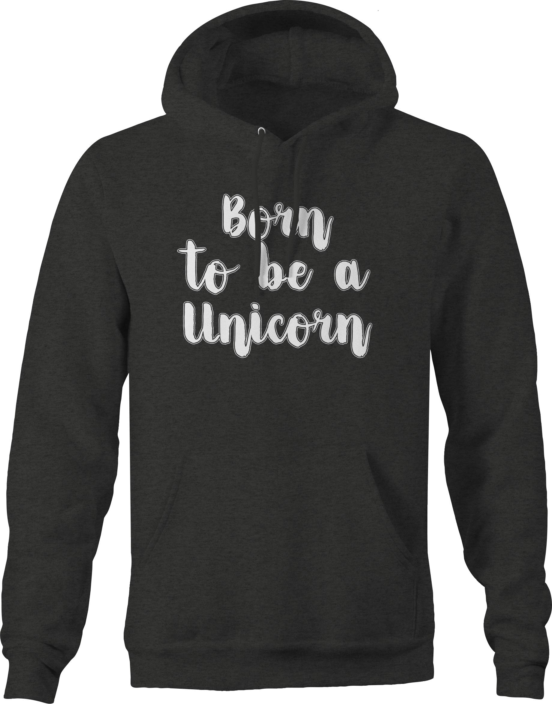 Born to Be a Unicorn Magical Hoodie for Men - Gray Fantasy Cosplay Hooded Sweatshirt | Perfect for Halloween Costumes, Anime Conventions & Fantasy Themed Parties