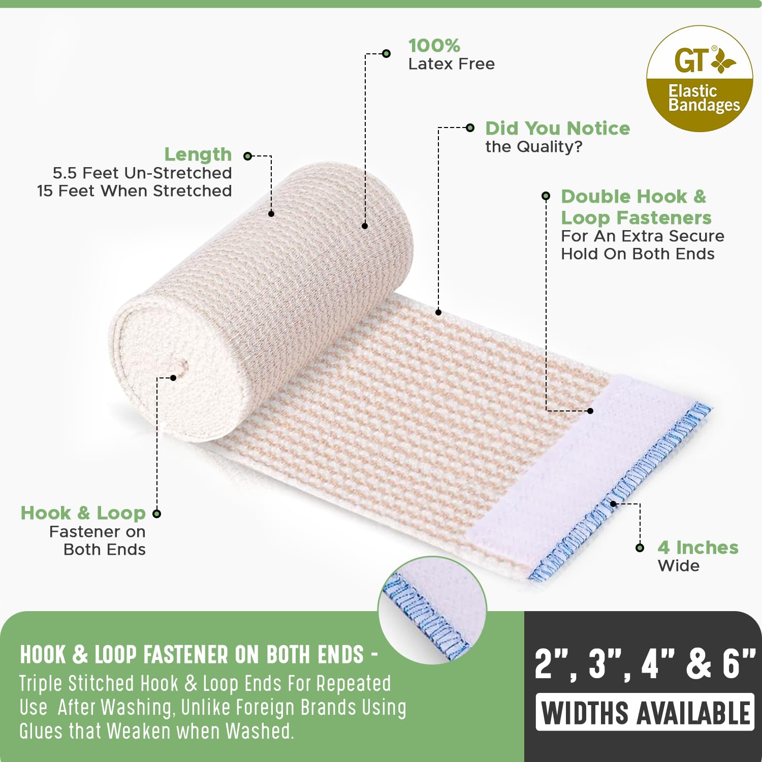 Premium Elastic Bandage Wrap (4