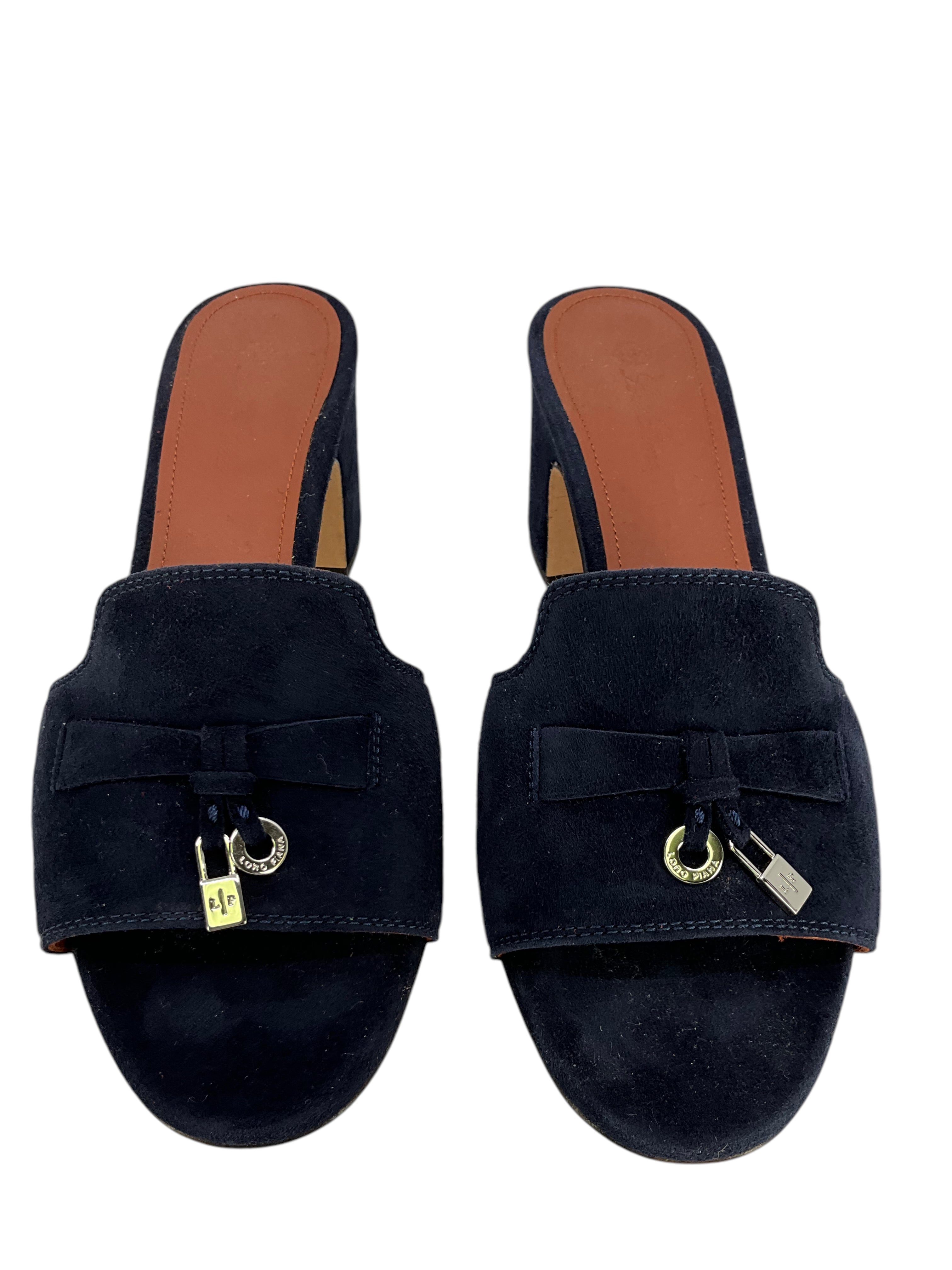 Loro Piana My Charms Suede Slide Mules Women's Size 7.5 - Comfortable Luxury House Shoes for Indoor/Outdoor Wear