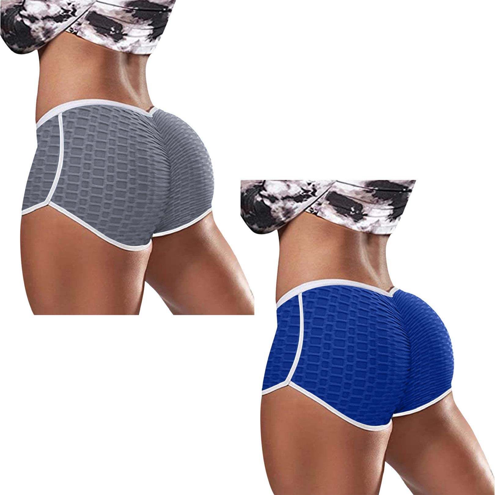 2 Pack Women's Booty Shorts - High Waisted Yoga Shorts for Gym, Running & Workout - Butt Lifting Ruched Leggings - Perfect for Fitness, Sports & Casual Wear