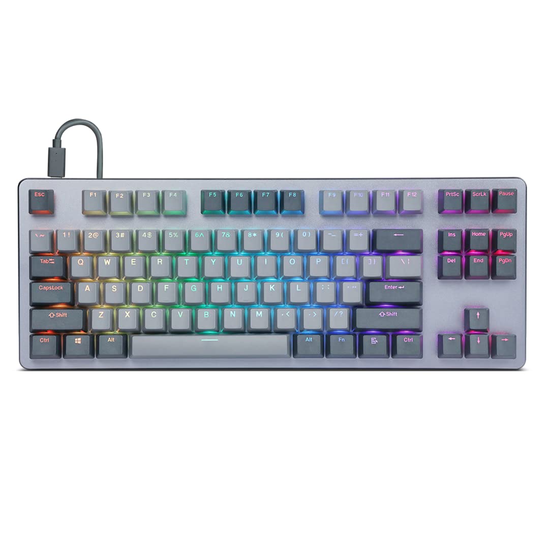 Drop CTRL Tenkeyless TKL 87-Key Mechanical Gaming Keyboard - Hot-Swappable Switches, RGB Backlit, Programmable Macros, USB-C, Doubleshot PBT Keycaps, Aluminum Frame (Kaihua Speed Silver) - Perfect for Esports, Coding & Office Work