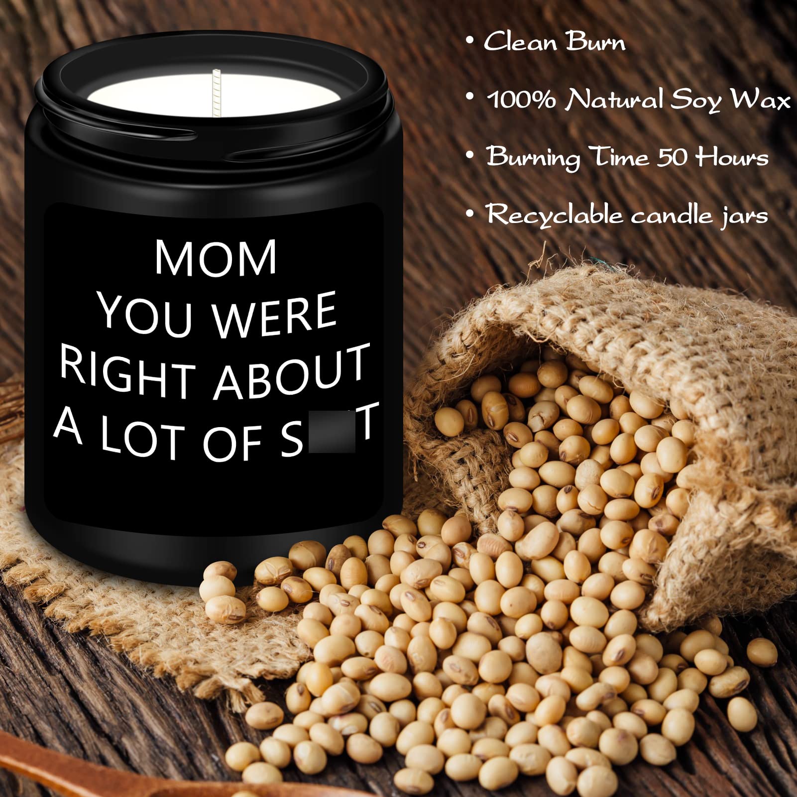 HomSolver Scented Candles for Mom - Birthday Gift from Daughter/Son, Christmas & Mother's Day Present - Aromatherapy Soy Candles for Stepmother, Adoptive Mother - Home Decor & Relaxation Gift for Thanksgiving, Housewarming