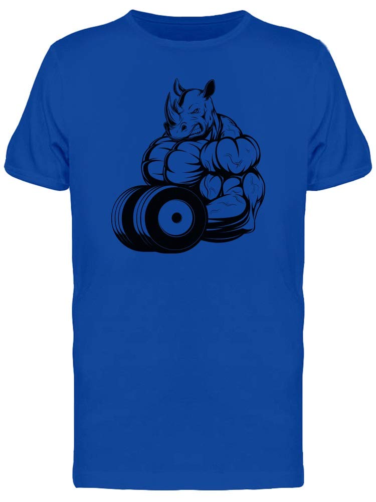 Smartprints Strong Rhino Lifting Tee for Men - Premium Workout Shirt for Gym, Weightlifting & Cross Training