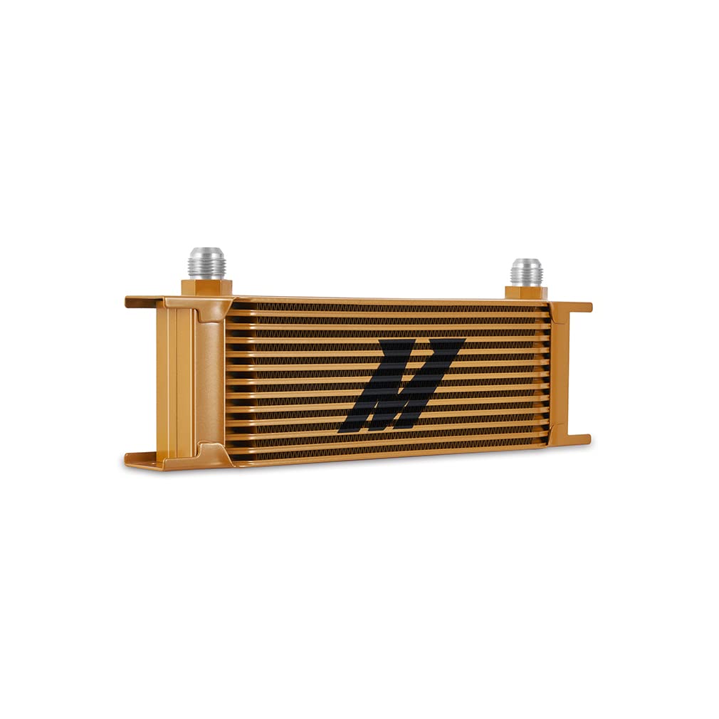 Mishimoto Universal 13-Row High-Performance Oil Cooler Kit - Gold Finish for Enhanced Engine Cooling | Perfect for Racing, Off-Road & Performance Vehicles