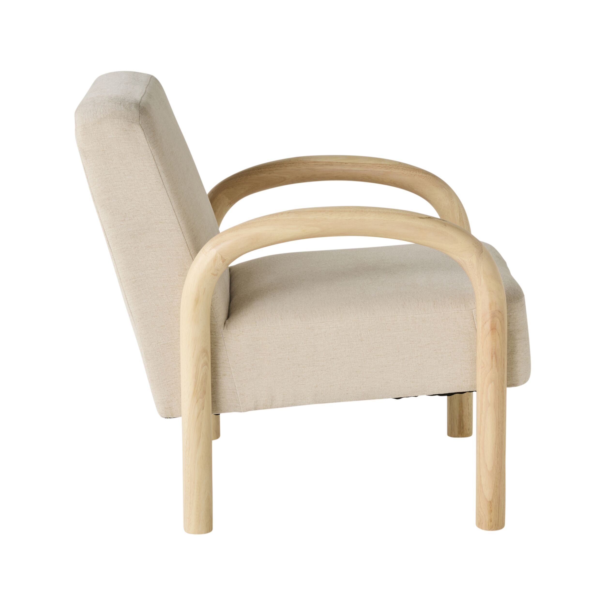 Aston Occasional Chair Natural - Modern Accent Chair for Living Room, Bedroom, or Office - Comfortable Upholstered Seat with Wooden Legs - Perfect for Reading, Relaxing, or Extra Seating