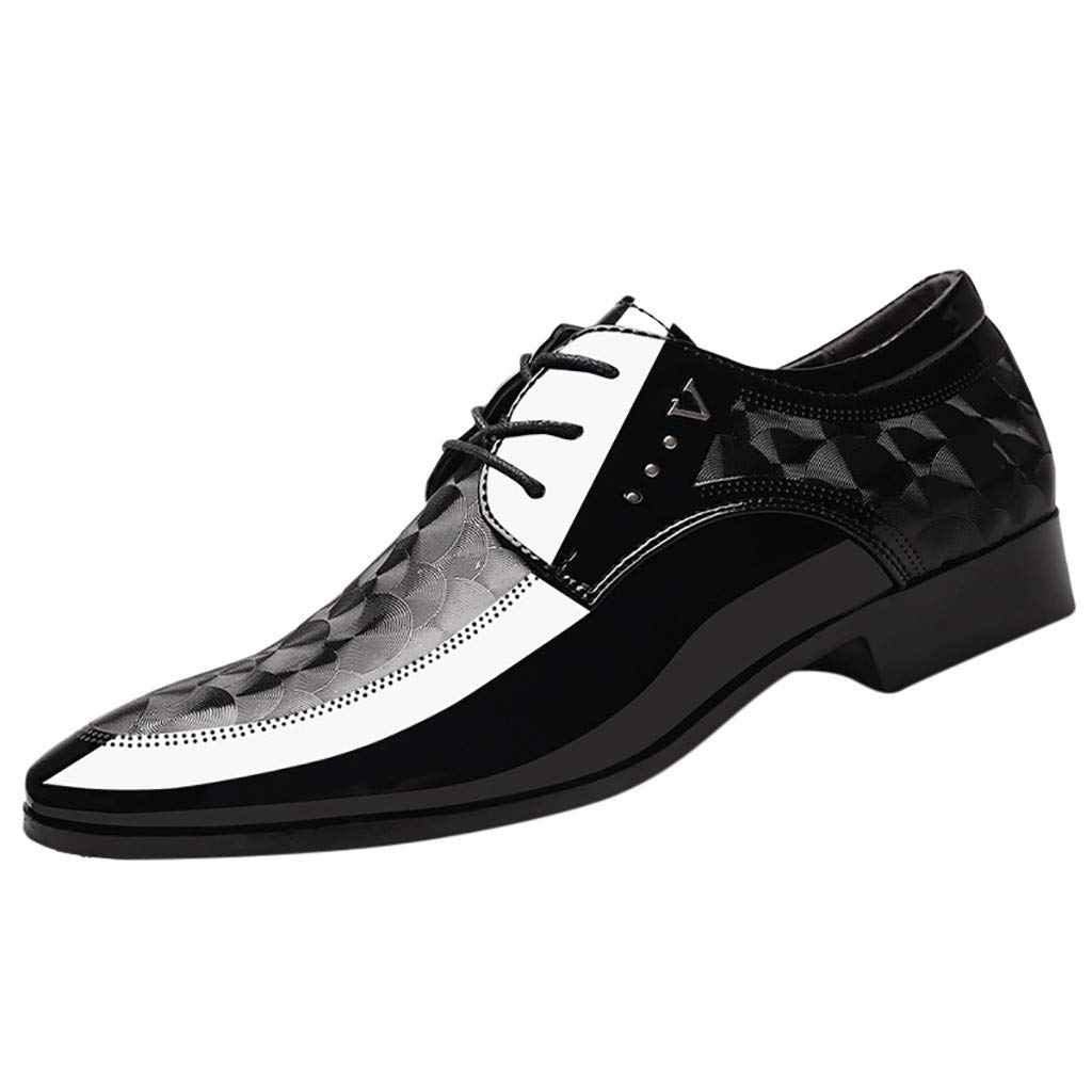 Premium Men's Leather Dress Shoes - Classic Oxford Lace-Up Formal Shoes for Business, Cocktail Parties & Banquets | Comfortable & Stylish Office & Wedding Attire