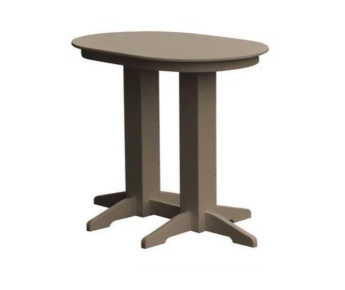 A & L Furniture Oval Bar Table with Free 2 Umbrella Holes - Perfect for Outdoor Patio, Poolside, and Backyard Entertaining
