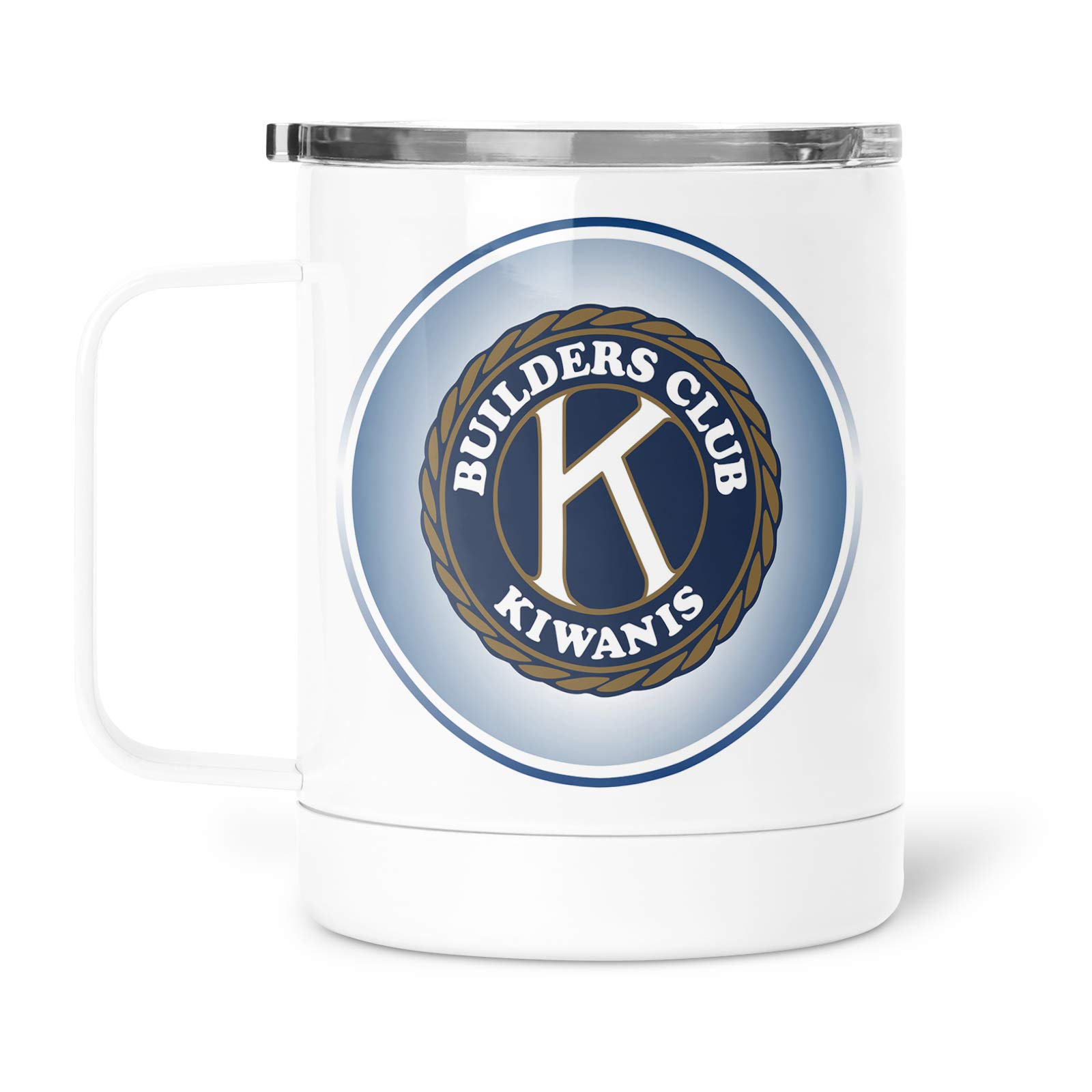 Kiwanis 13oz Stainless Steel Travel Mug - Vacuum Insulated, Leak Proof Coffee Thermos for Hot & Cold Drinks - Perfect for Commuting, Camping & Office Use