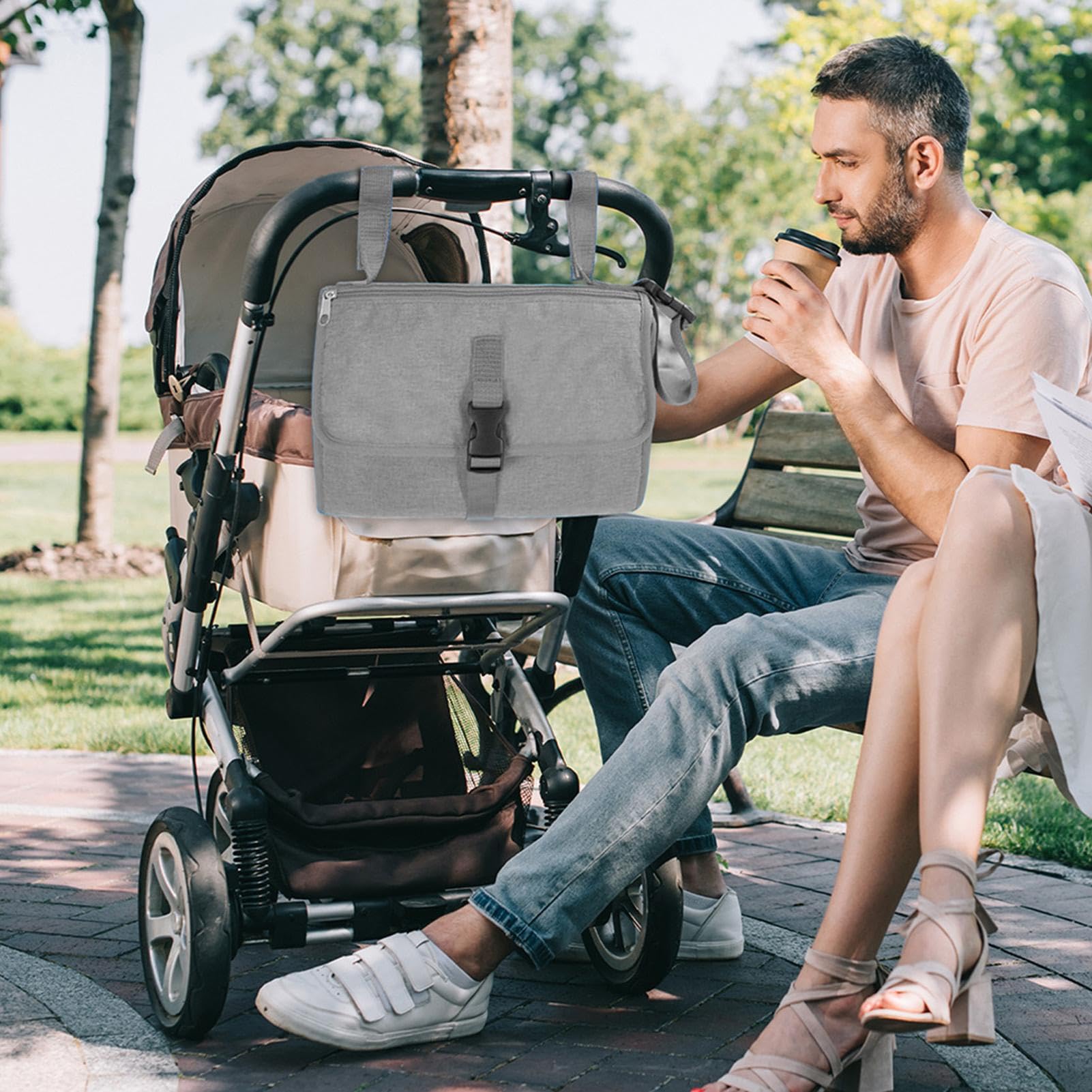 Portable Waterproof Baby Diaper Changing Mat with Built-in Pillow - Travel Changing Pad for Nursery, On-the-Go & Outdoor Use