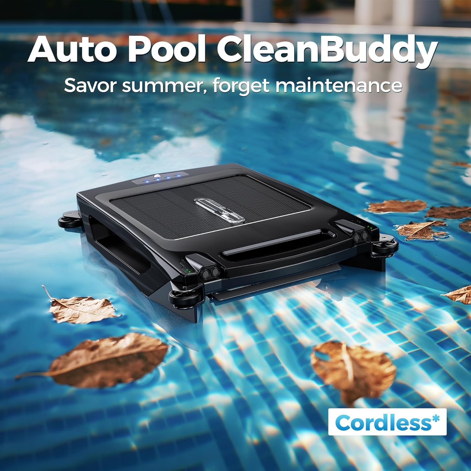 2024 Upgraded Solar Pool Skimmer Robot Cleaner - Automatic Swimming Pool Cleaner with Basket, Obstacle Avoidance & Dual Charging (Solar/USB) | Ideal for Inground/Above Ground Pools, Lakes & Water Features
