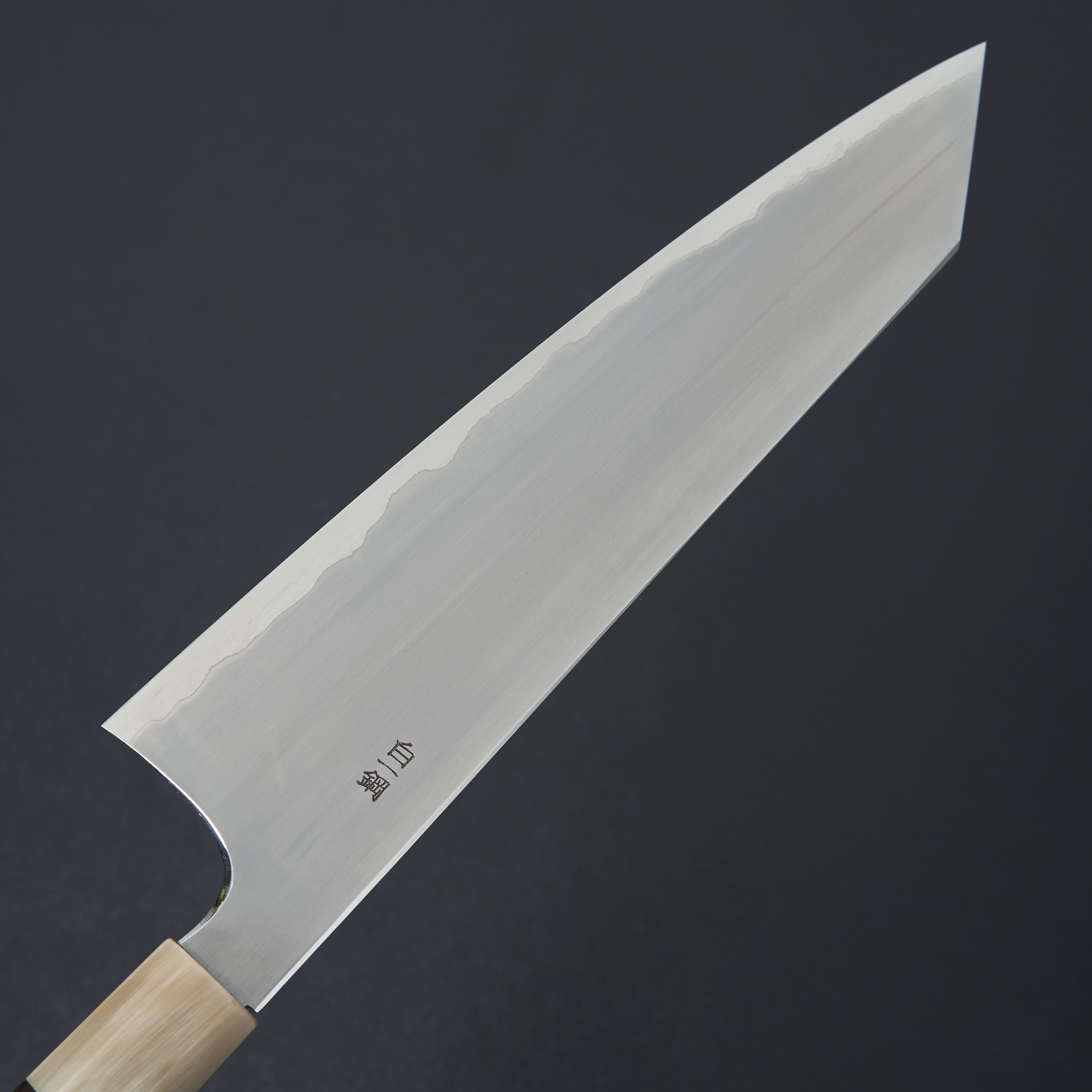 Hitohira Togashi White #1 Stainless Clad Kiritsuke Gyuto Knife 240mm - Japanese Chef Knife with Ebony Handle for Sushi, Sashimi & Precision Cutting