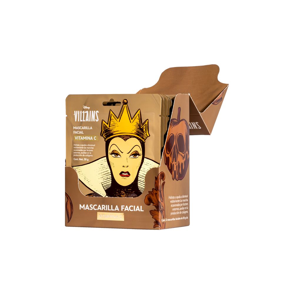12-Pack Evil Queen Vitamin C Beauty Face Masks - Brightening & Hydrating Sheet Masks for Glowing Skin - Perfect for Spa Nights & Self-Care Routines