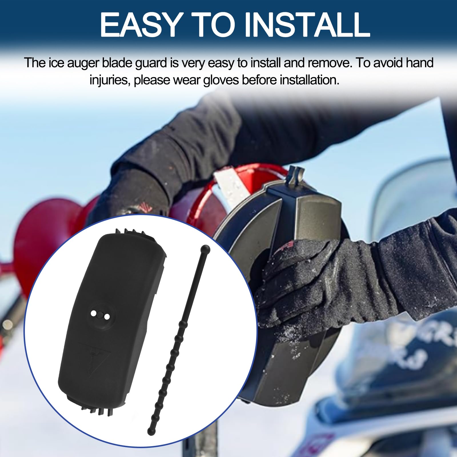 StrikeMaster 8-Inch Lazer Blade Guard for Ice Auger - Black Replacement Cover for Ice Fishing Safety & Protection - Perfect for Winter Fishing & Outdoor Adventures
