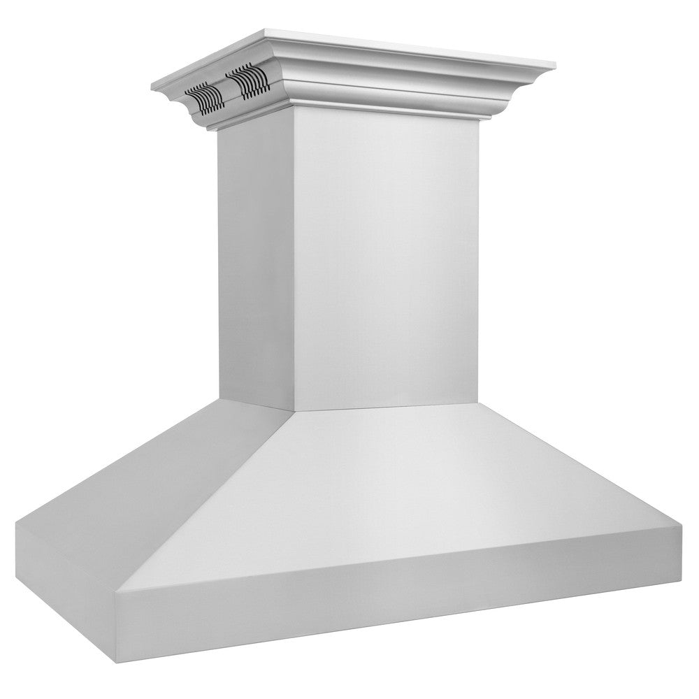 ZLINE 597iCRN BT Professional Stainless Steel Island Mount Range Hood with Built-in CrownSound Bluetooth Speakers – Perfect for Modern Kitchens & Open-Concept Homes