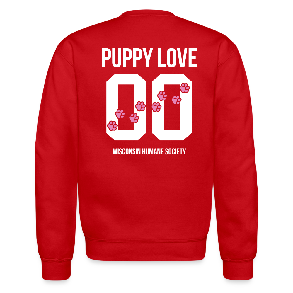 Pink Puppy Love Crewneck Sweatshirt for Women - Cute Dog Graphic Hoodie - Soft Cotton Pullover for Casual Wear, Date Night & Gifts