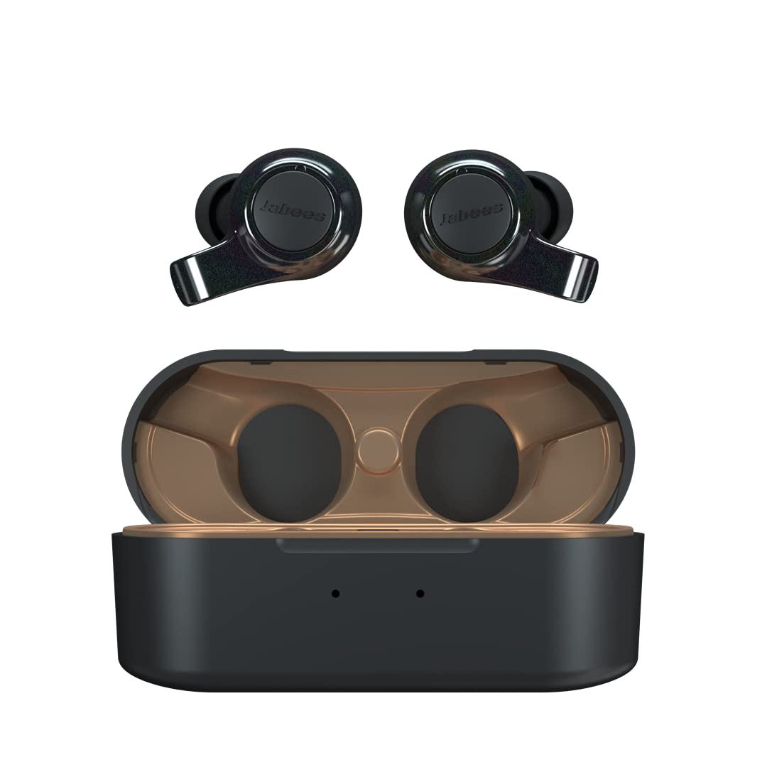 Jabees Firefly Vintage Bluetooth Wireless Gaming Earbuds - Noise Cancelling Waterproof Headphones with 4 Mics for Call & Music - 40Hr Playtime with Charging Case, Low Latency, aptX, ENC (Black) - Perfect for Gaming, Workouts, Travel & Daily Commute