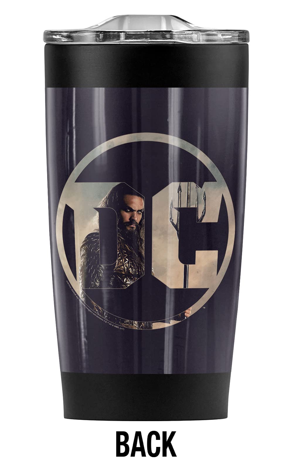 Justice League DC Comics Aquaman 20 oz Stainless Steel Tumbler - Vacuum Insulated Travel Mug with Leakproof Sliding Lid | Keeps Hot & Cold Beverages for Hours | Perfect for Coffee, Tea, Iced Drinks at Home, Office, Gym or Outdoor Adventures