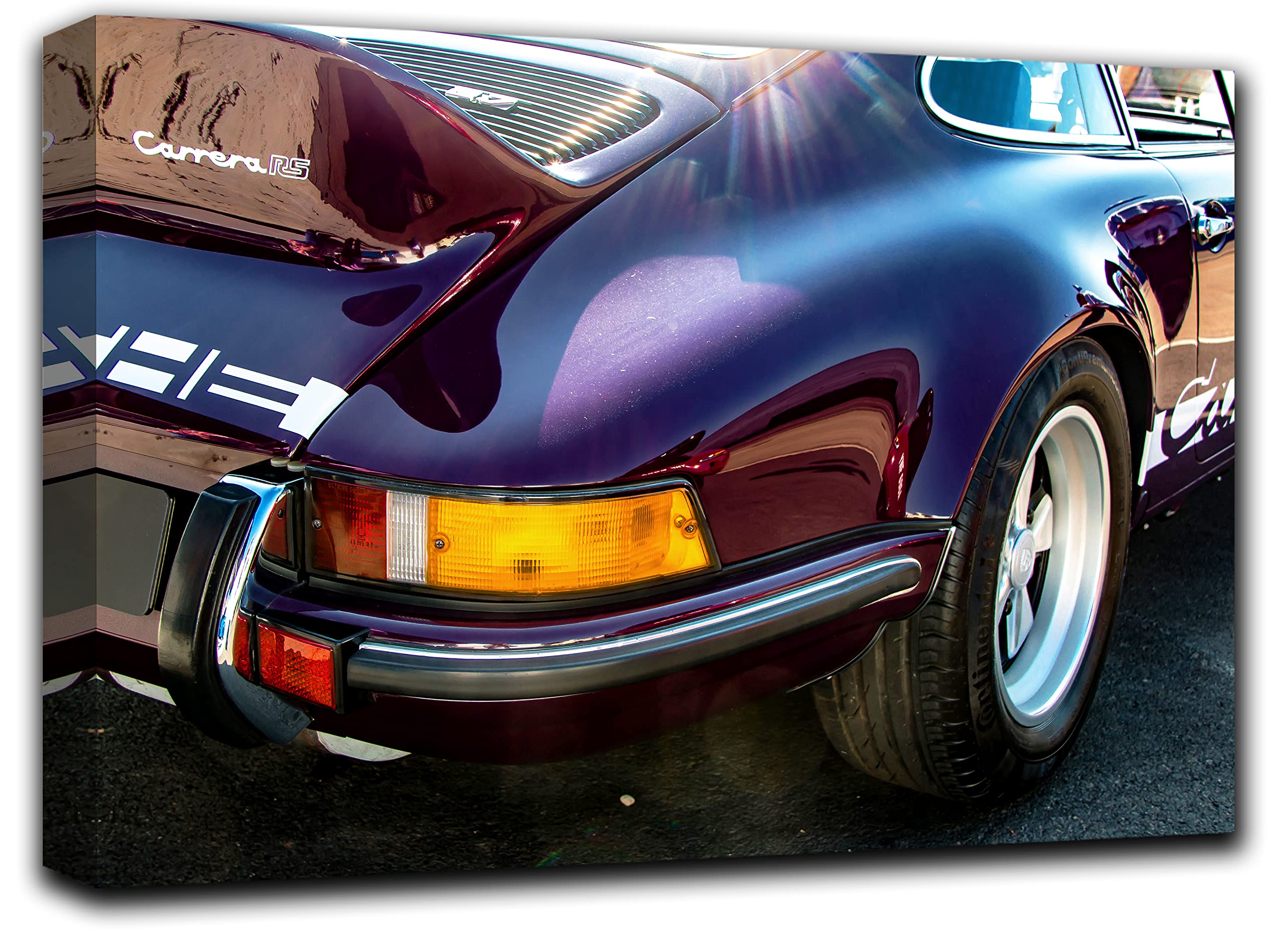Vintage 911 RS Porsche Car Wall Art - Canvas Painting Poster Print for Office & Showroom Decor - German Classic Car Theme Wall Decoration Set (33x50 Inches) - Perfect for Man Cave, Garage, Auto Shop & Car Enthusiast Gifts