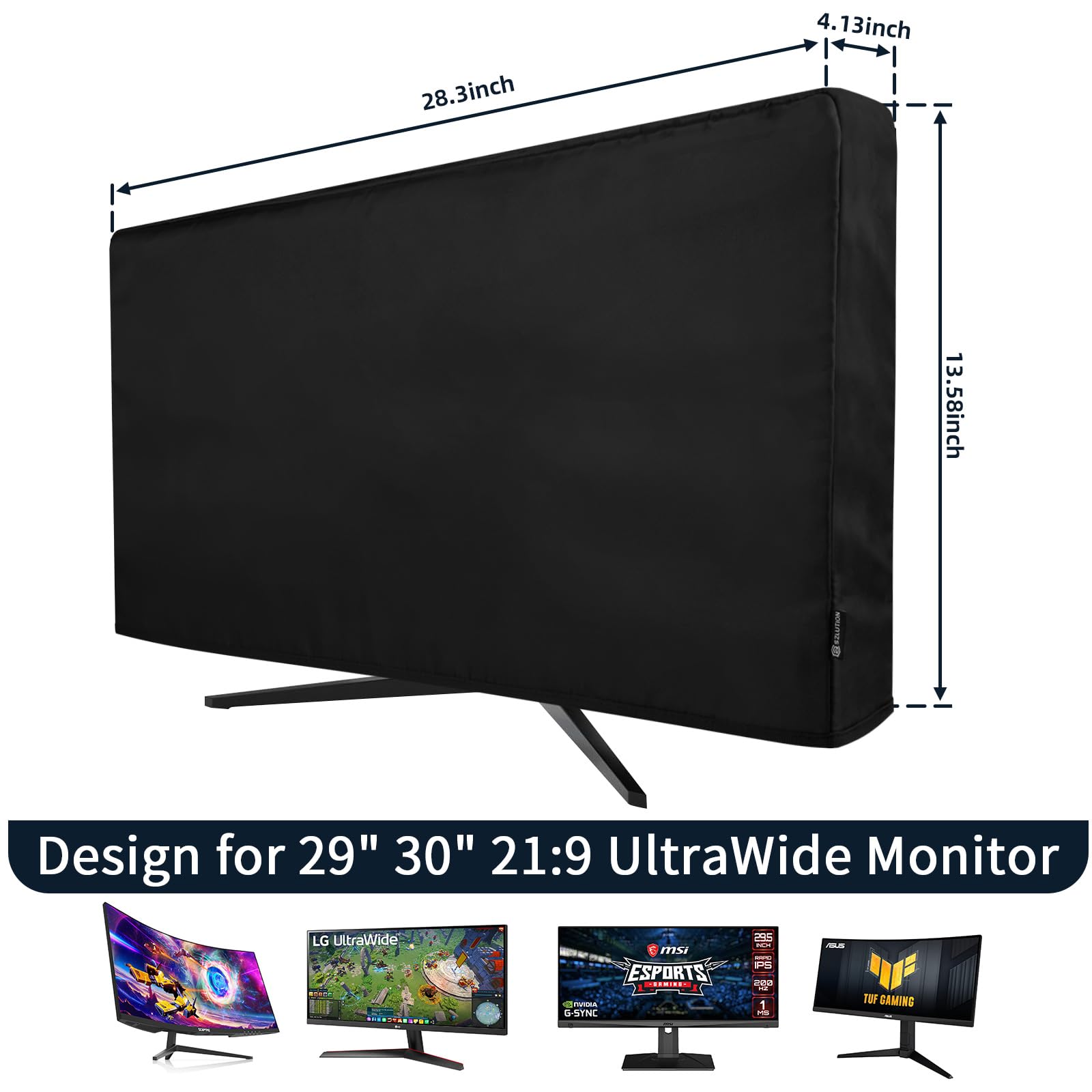29-30 Inch UltraWide Monitor Dust Cover - Anti-Static PC Screen Protector for 21:9 Curved Displays (Fits Sceptre 30