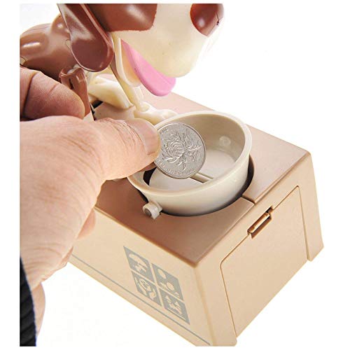 Animated Robotic Hungry Puppy Coin Bank - Battery Operated Cute Dog Piggy Bank for Kids Savings | Fun Money Box Toy for Birthday Gifts & Home Decor
