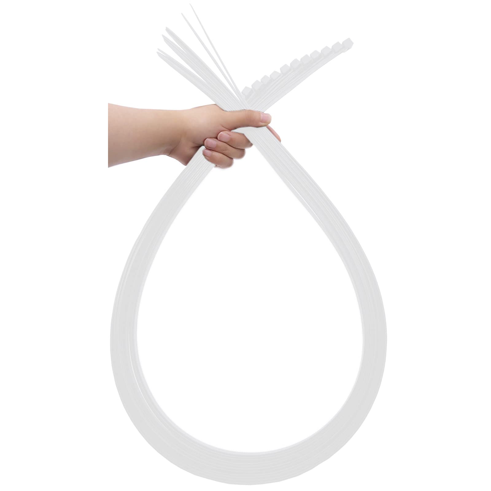 Extra Long Heavy Duty Outdoor Zip Ties 48 Inch - Premium White Large Cable Ties with 175 lbs Tensile Strength (12 Pack) - Perfect for Organizing Wires, Securing Outdoor Equipment & DIY Projects