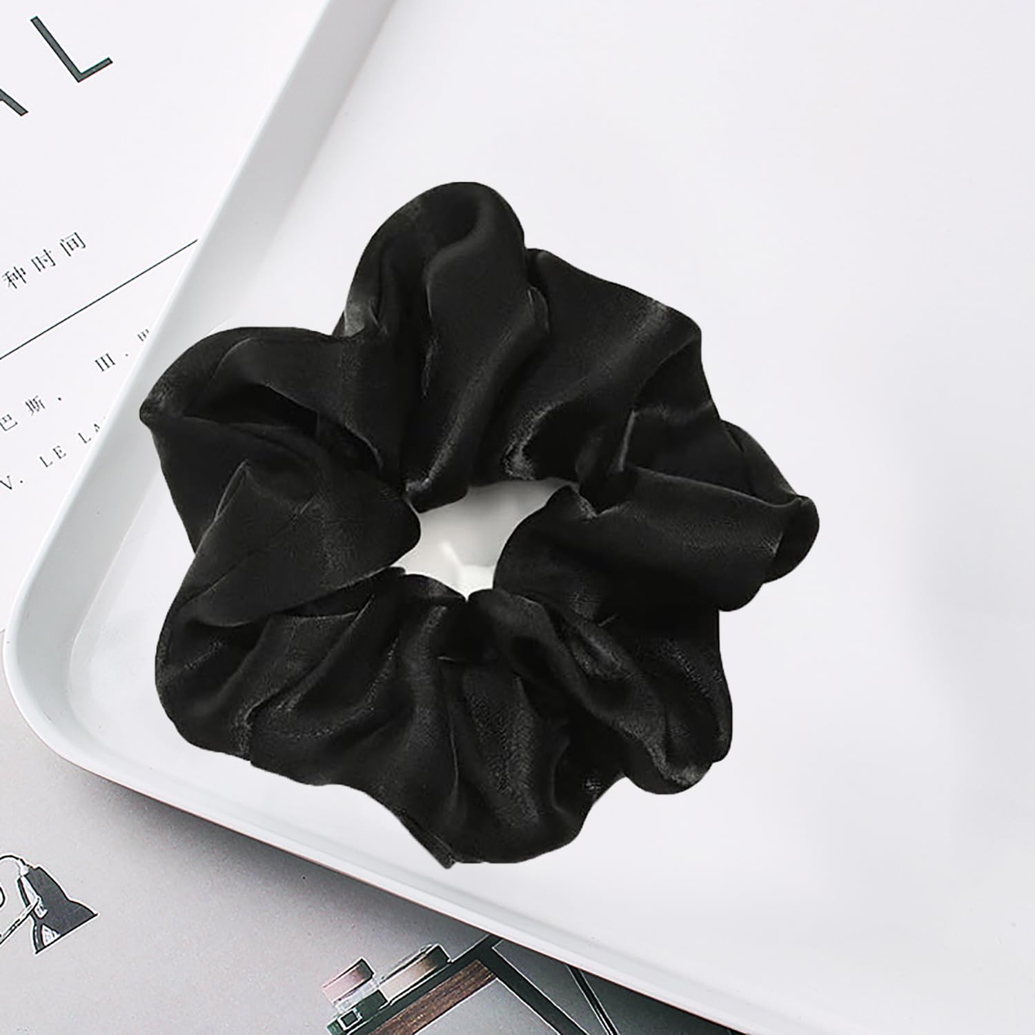 6 Pack Soft Hair Scrunchies for Women & Girls - Stretchable Elastic Hair Ties for Ponytails, Buns & Braids - Gentle No-Slip Hair Accessories for School, Workout, Yoga & Everyday Use